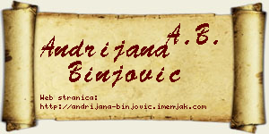 Andrijana Binjović vizit kartica